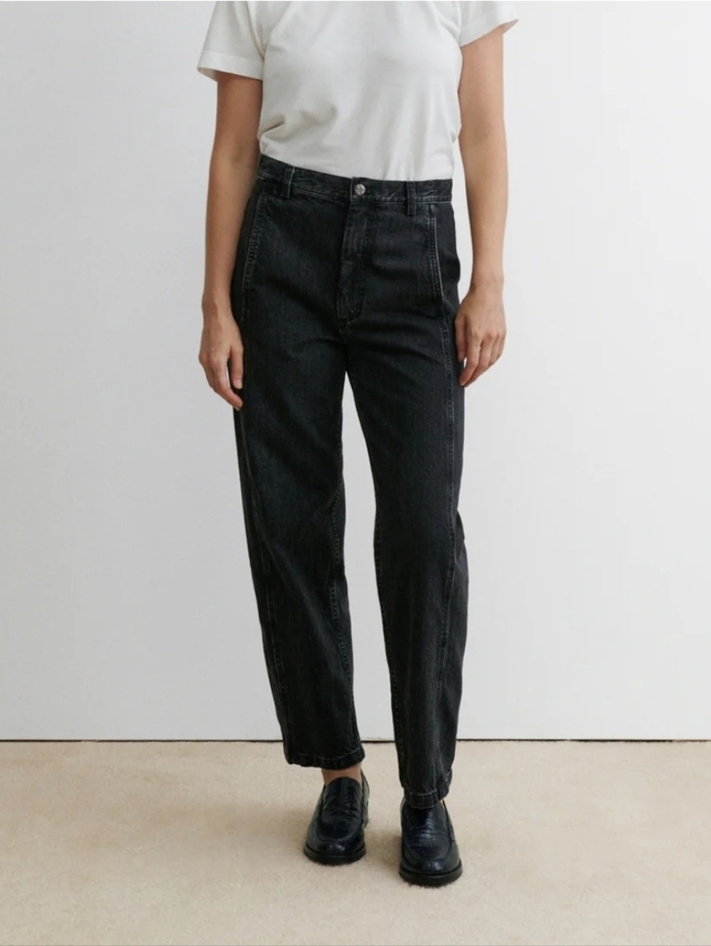 Rachel Comey Tamar Pant Jeans Sz 4 Faded Black Denim Straight Leg